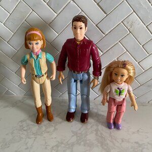 Vtg Lot of 3 Fisher Price & Playskool Doll Family Figures